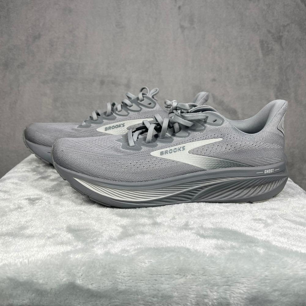 Brooks Ghost 17 Running Shoes Mens 11.5 Grey Mesh Athletic Sneakers 1104421D041